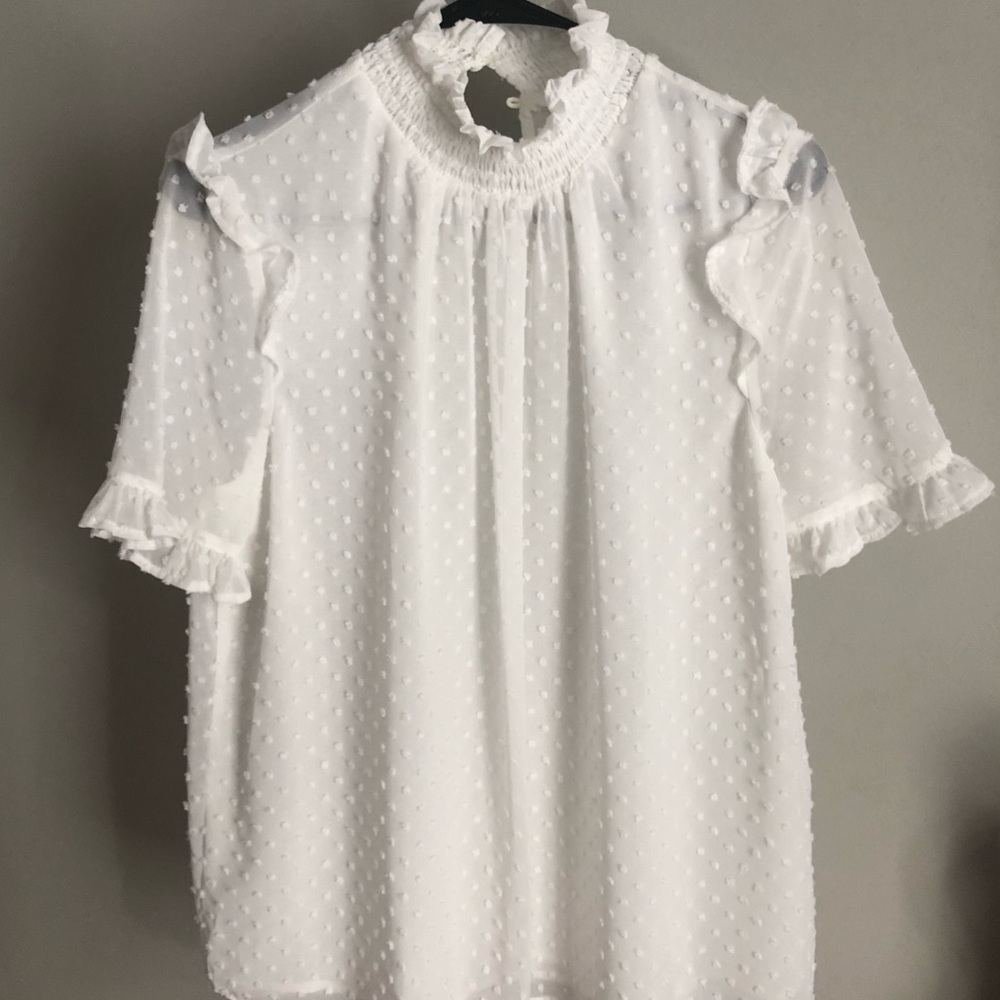 White dotted blouse